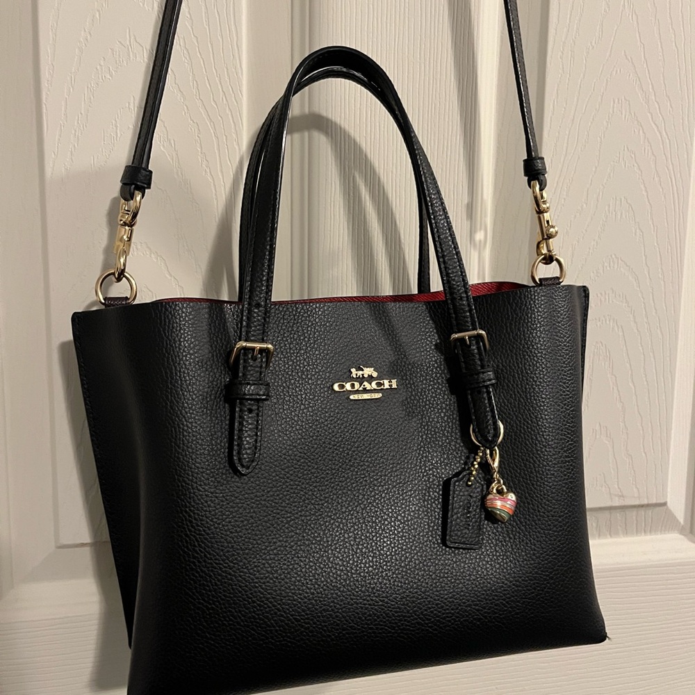 Coach Black Leather Tote Bag